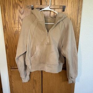 Tan Half-Zip Hoodie